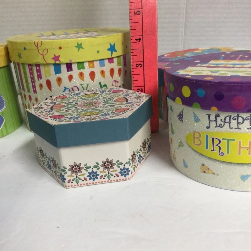 Voila Set of 6 Colorful Gift Boxes, NWOT